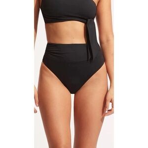 Seafolly High Cut Rio Black Swimsuit Bottoms 2